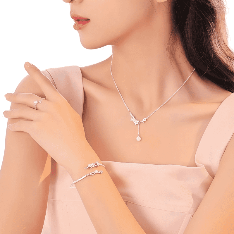 JIUZUANCAI999足银莫离项链锁骨链送女友情人节520礼物高档轻奢纯银首饰饰品 【莫离项链】【生日礼盒+999证书】