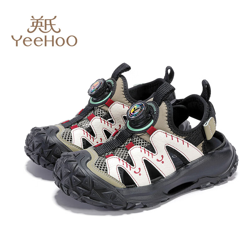 英氏（YEEHOO）儿童凉鞋2026新款夏季包头防滑溯溪鞋框子鞋中大童学生涉水鞋 白色 31
