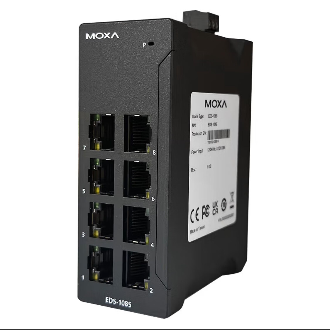MOXA摩莎EDS-108S,8口百兆交换机,非网管型