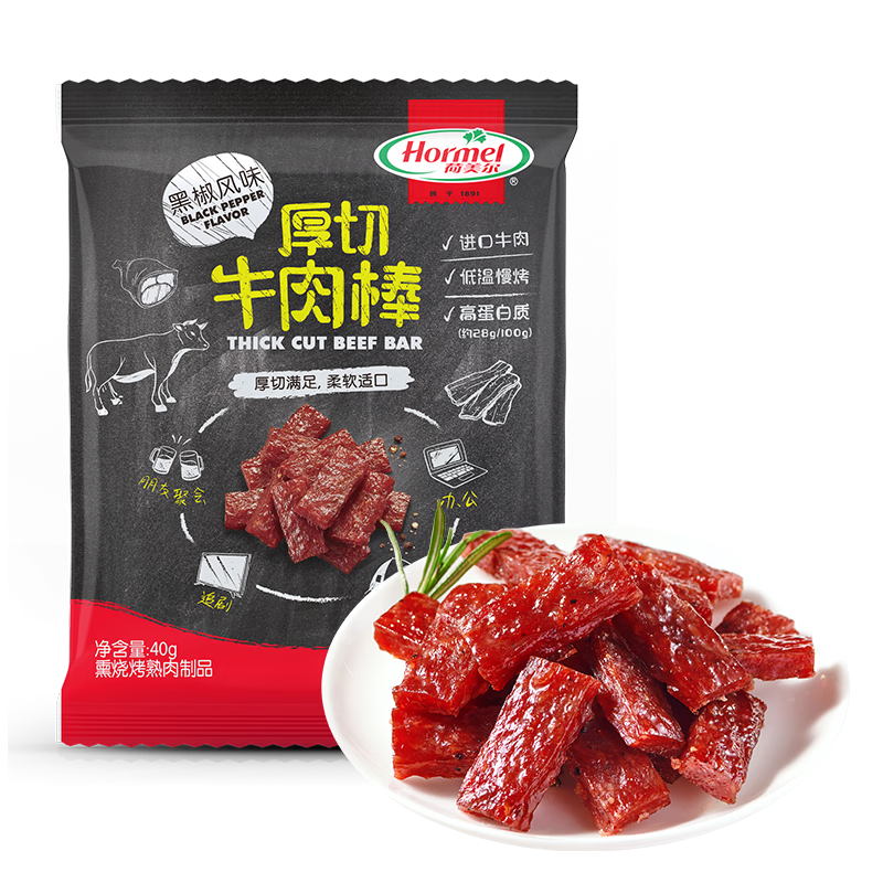 荷美尔（Hormel）厚切牛肉棒（黑椒口味）40g牛肉干肉脯休闲零食