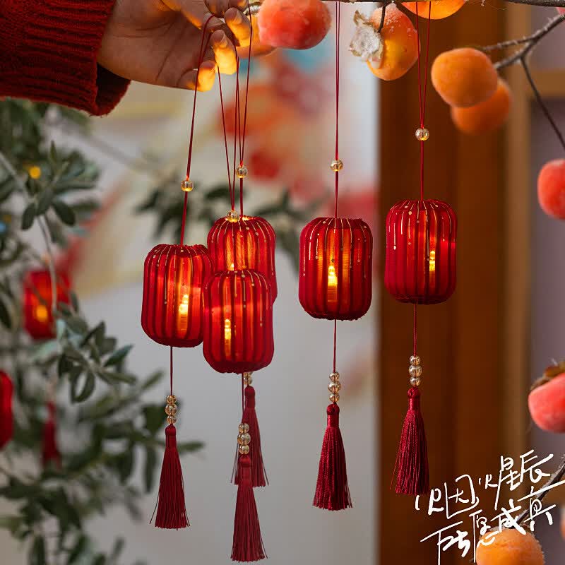 咏幻新年装饰过年小灯笼喜庆挂饰绿植挂件马年氛围布置树上小吊饰 电子灯芯替换装（20个）