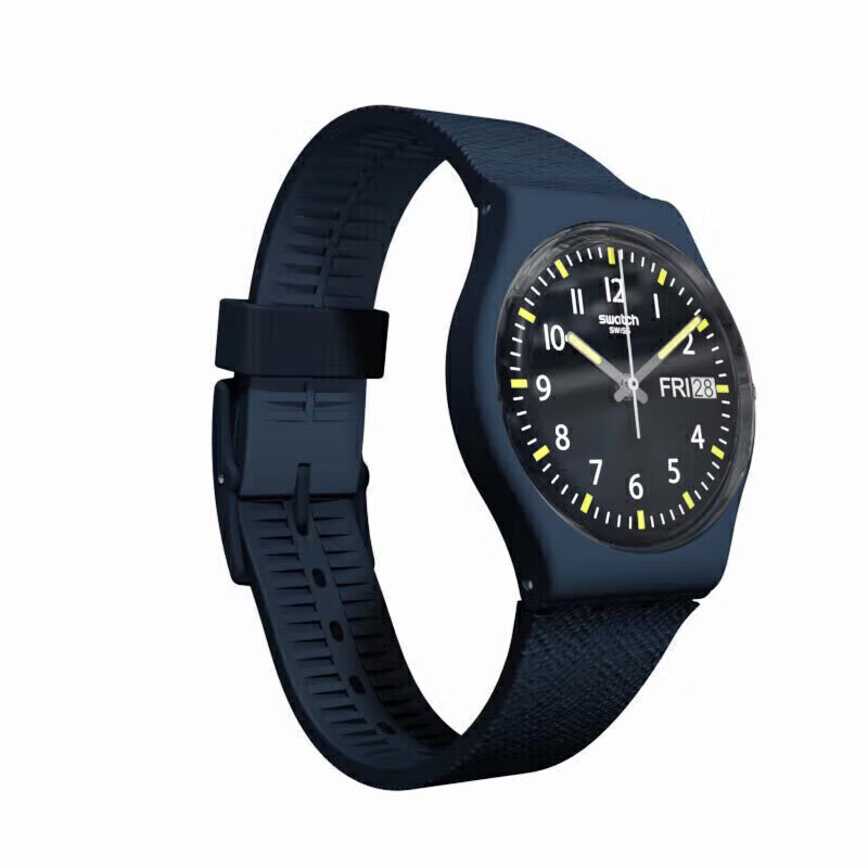 斯沃琪（Swatch）瑞士手表  双日历生日礼物石英男女腕表 【赠文具套装】绅士蓝2.0 SO28N702 34mm