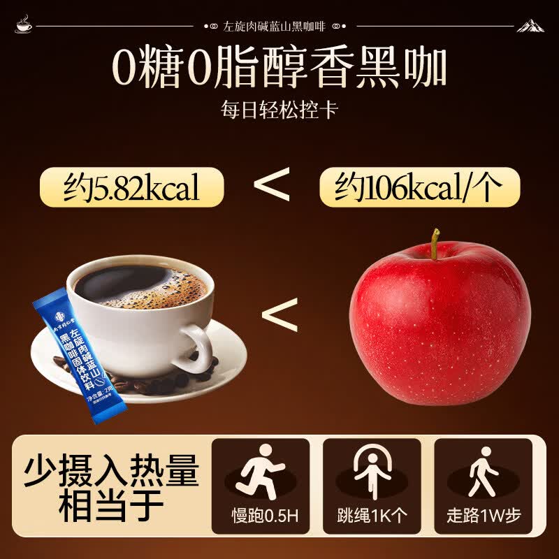 南京同仁堂左旋肉碱黑咖啡瘦肚子燃脂7天30斤大肚子0糖0脂0卡减肥减脂减肥药 【蓝山黑咖啡+左旋肉碱】 50条*1盒