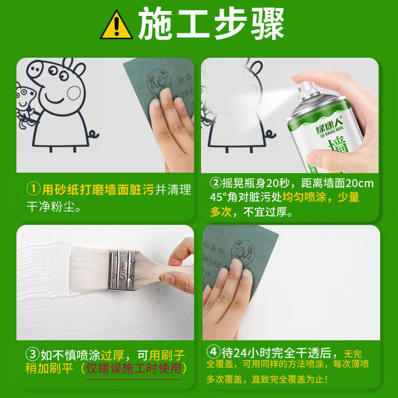 山头林村墙面喷漆罐喷色乳胶漆墙壁修覆翻家用修膏批土涂料墙膏 1L*1件 5kg修膏墙面坑洼孔洞脱皮