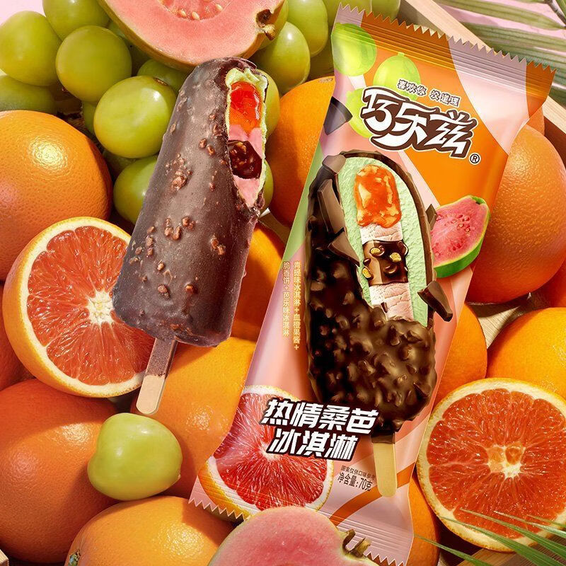 伊利【王安宇同款】巧乐兹热情桑芭桂香糯兹兹巧脆棒巧恋果冰淇淋雪糕 40支(2735g)