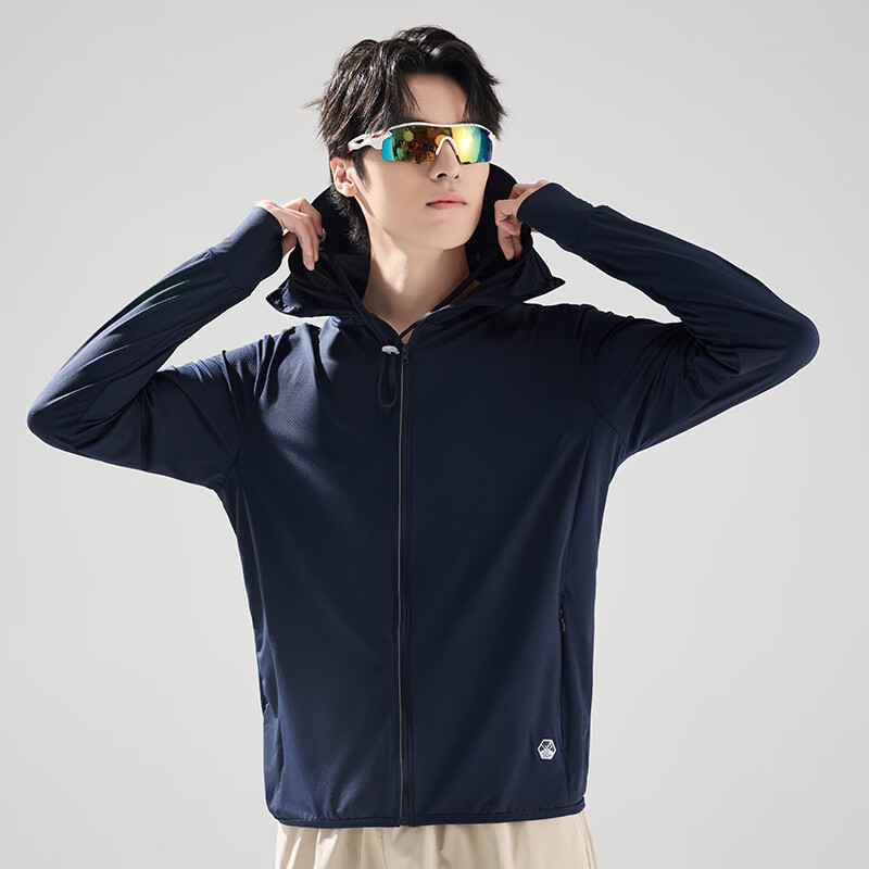 BEUNASLOER夏季新款防晒衣男女冰丝防晒服男防紫外线大帽檐防晒外套 男黑色 M