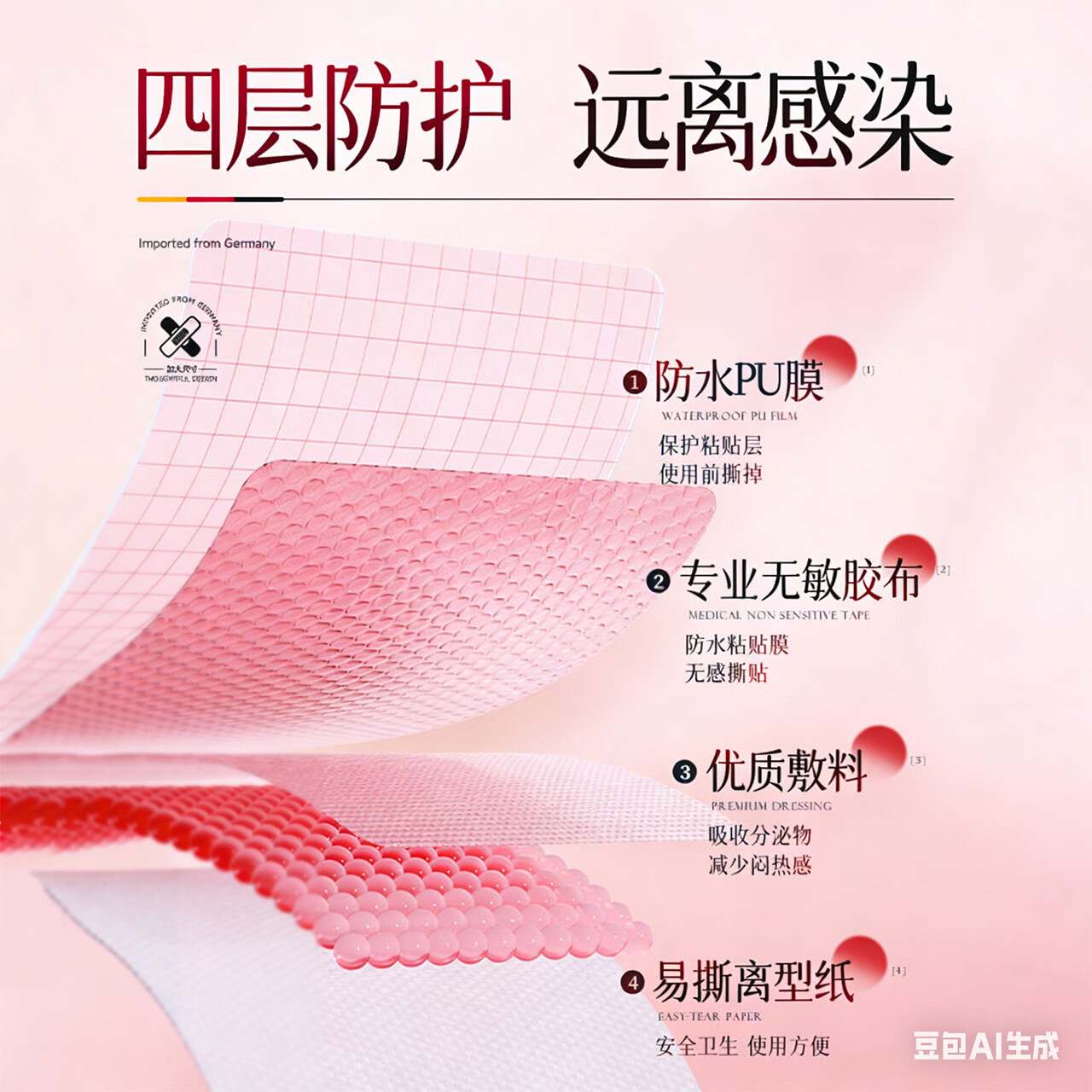 IMCAY剖腹产防水贴医用产后手术洗澡刨宫破腹疤痕伤口刀口愈合无菌敷 【5盒装25片】大伤口防水大尺寸