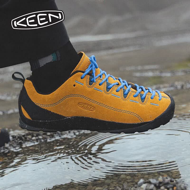 KEEN【经典款】 JASPER 男子山系配色城市轻户外露营防滑休闲鞋 香料棕/蓝色-1002661 42