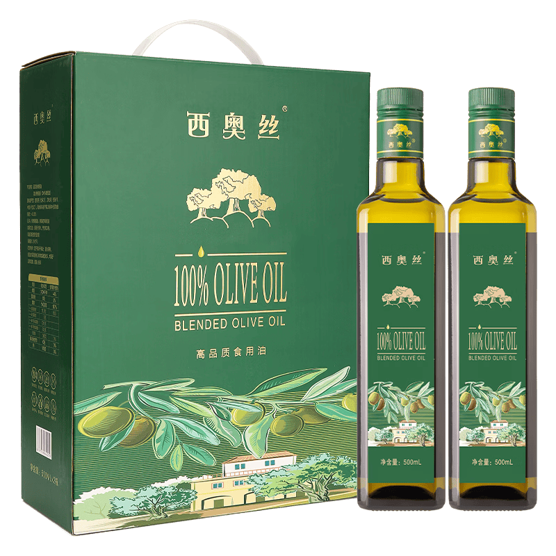 西奥丝保真橄榄油500mL*2礼盒 食用油炒菜橄榄油团购福利