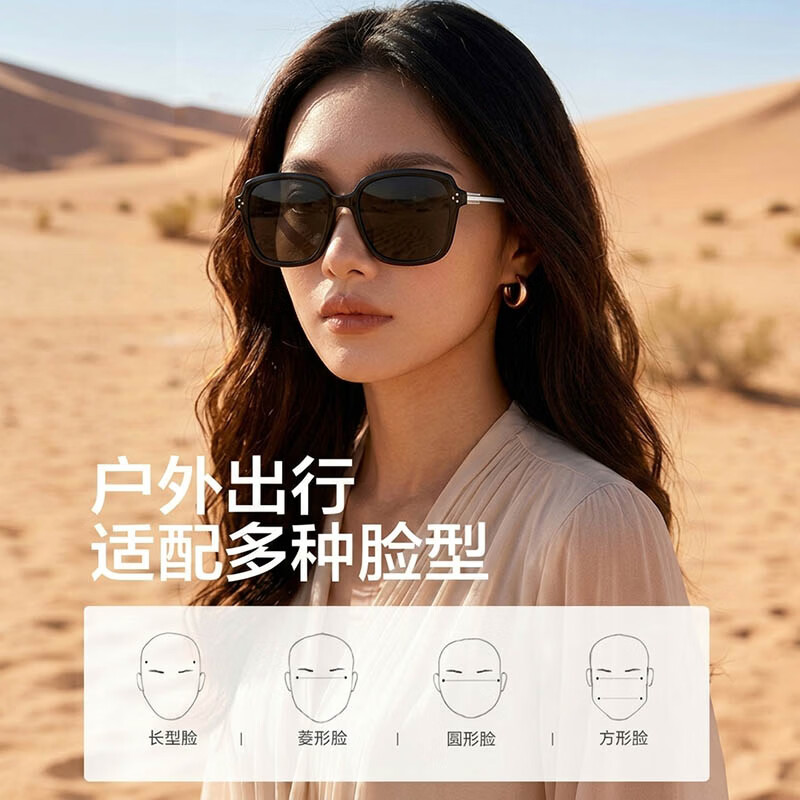 贝尔莎（bertha） 近视墨镜女士高级感大脸带度数偏光太阳眼镜男开车防晒防紫外 Milli.01 正版授权 黑框黑灰片
