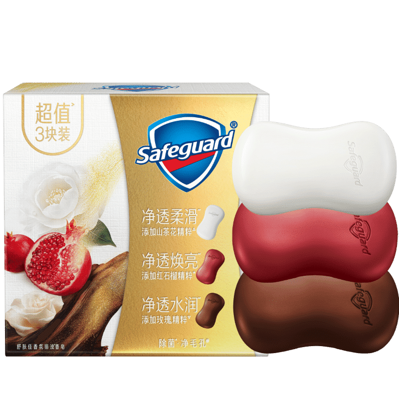 舒肤佳排浊香皂100g*3(乌木玫瑰*1+红石榴*1+山茶花*1)肥皂新老包装随机