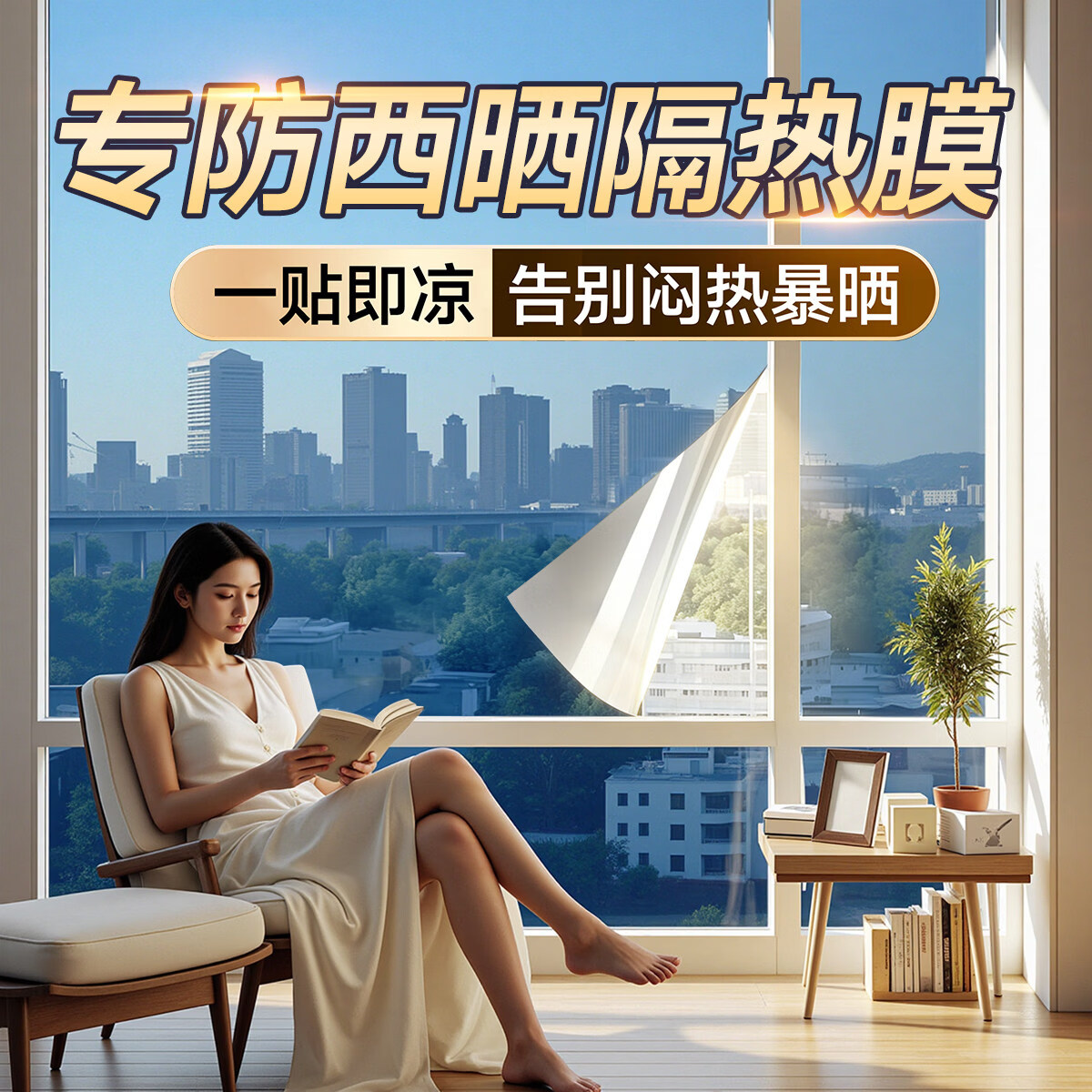 缔卡(DKtie)5米窗户玻璃贴纸隔热膜遮阳防晒玻璃贴膜遮光玻璃贴单向透视防窥 【静电款】银光-【防晒隔热】 长1米*宽150cm