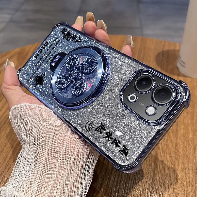 迪特貅适用vivoy60手机壳vivo保护y60m软硅胶套透明5g自带镜头膜V2559A四角全包BA气囊防摔m5g男voy女vov 【闪粉-远峰蓝】八方来财 送全屏膜+发财支架 vivo Y60/Y60m
