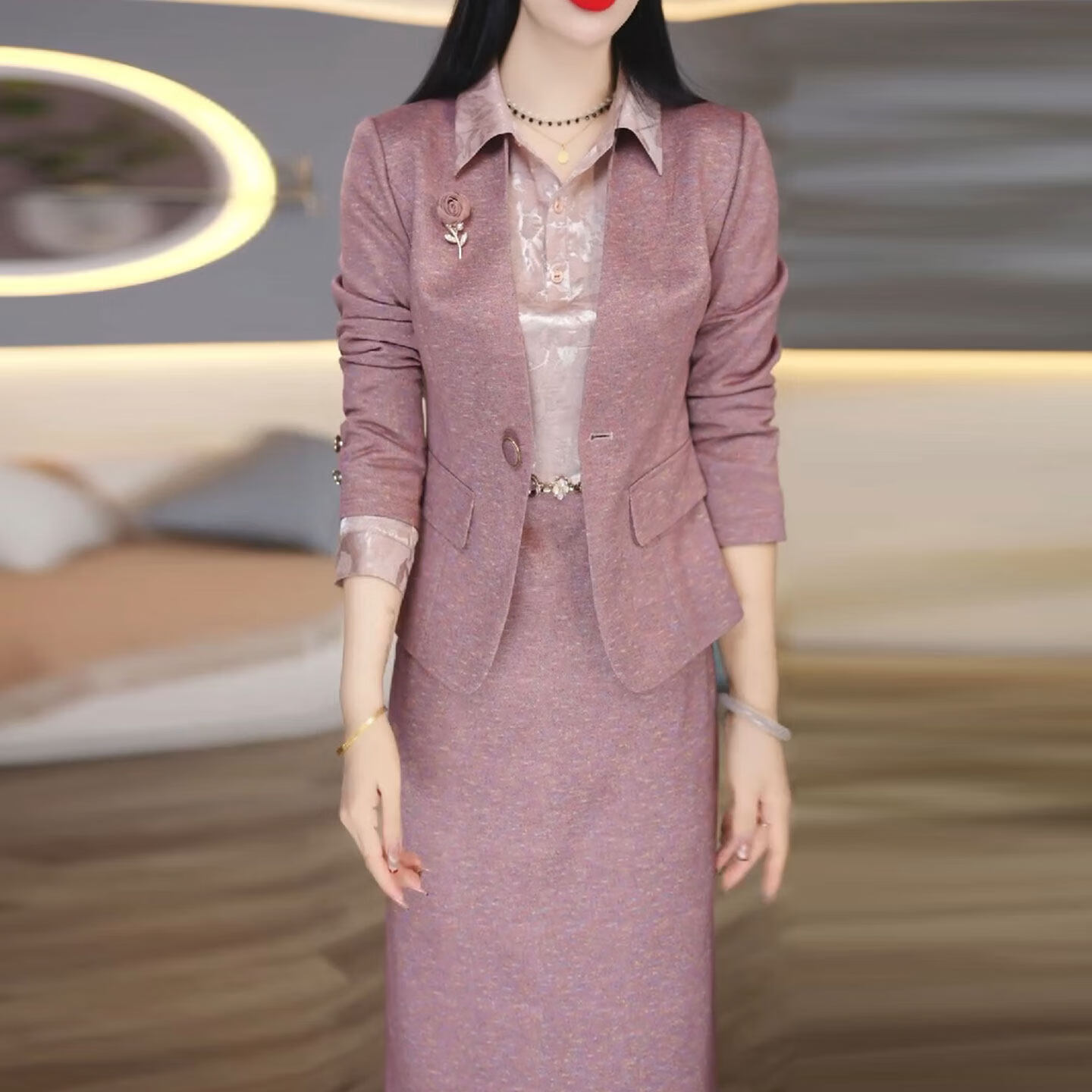 香影芬小香风套装连衣裙2026新款女春秋十三行今年流行爆款高级感两件套 图片色 3XL (建议131-140斤)