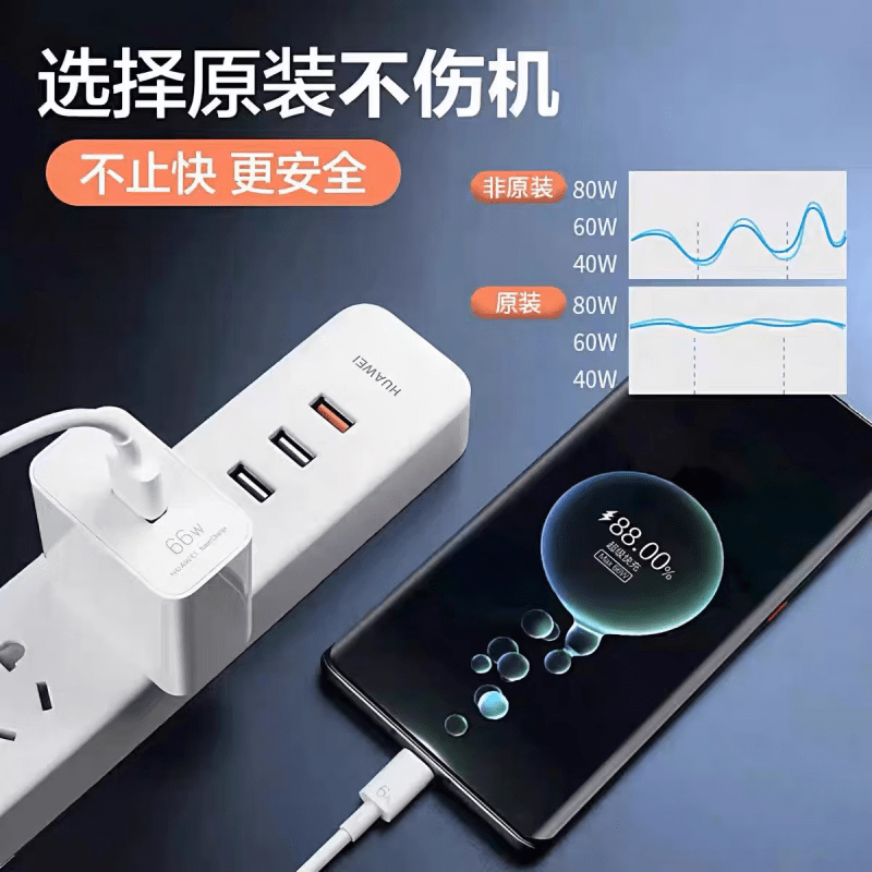 华为（HUAWEI）原装充电器66W/88W超级快充100W原版通用适配P70/60/X5/Mate70/60/50/40Pro/Nova8/9se/10【盒装】 【原装盒装】快充 套装 100w双口