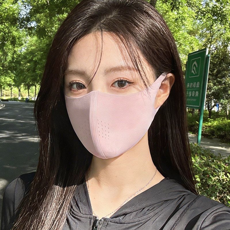 万宝绿夏季防晒无痕冰丝口罩女高颜值防紫外线透气骑行2026新款轻薄遮阳 黑色+深灰色【立体防晒】两件换洗 冰感无痕（UPF50+）轻薄透气