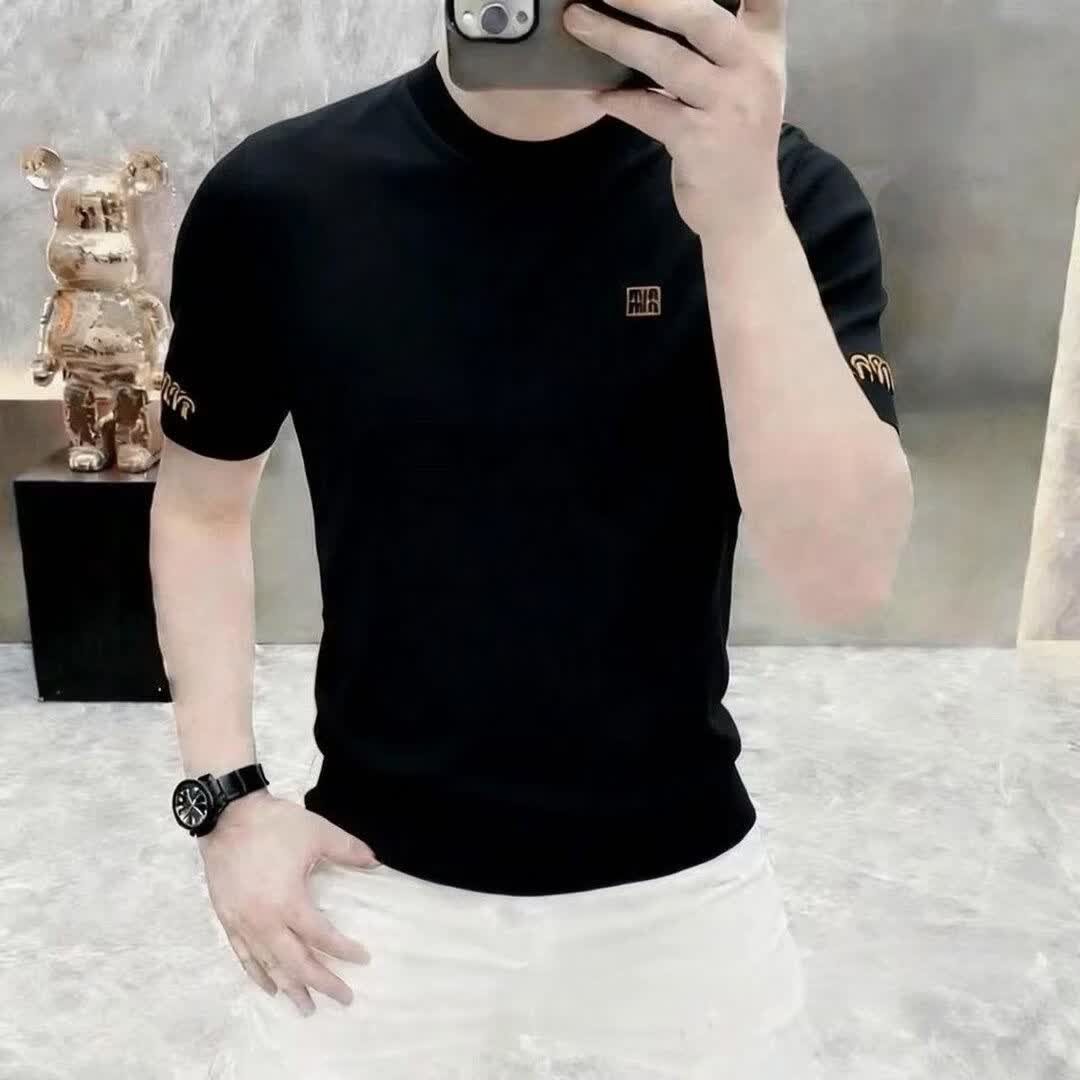 【店铺上新】2026夏季新款男士潮流时尚印花圆领半袖上衣百搭yyd 黑色 3XL [建议165-180斤]