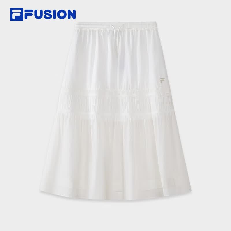 斐乐（FILA）FILA FUSION斐乐女梭织裙2026夏休闲防晒半身裙伞裙田曦薇同系列 云白色-WT L 170/70A/L
