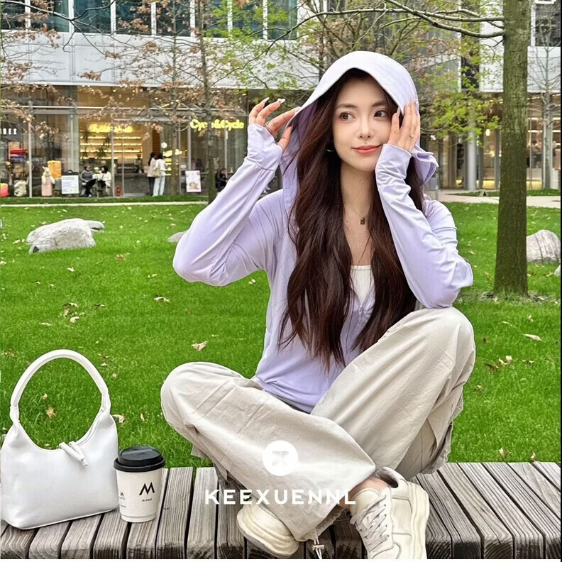 Keexuennl【郭昊钧代言】防晒衣女夏季新款防紫外线防晒服透气长袖外套 樱花粉 M