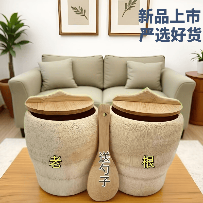 上新竹根蒸饭桶手工原生态竹筒饭家用商用餐厅蒸饭竹 外径15-16公分0.8斤米2-3人 1层 12cm