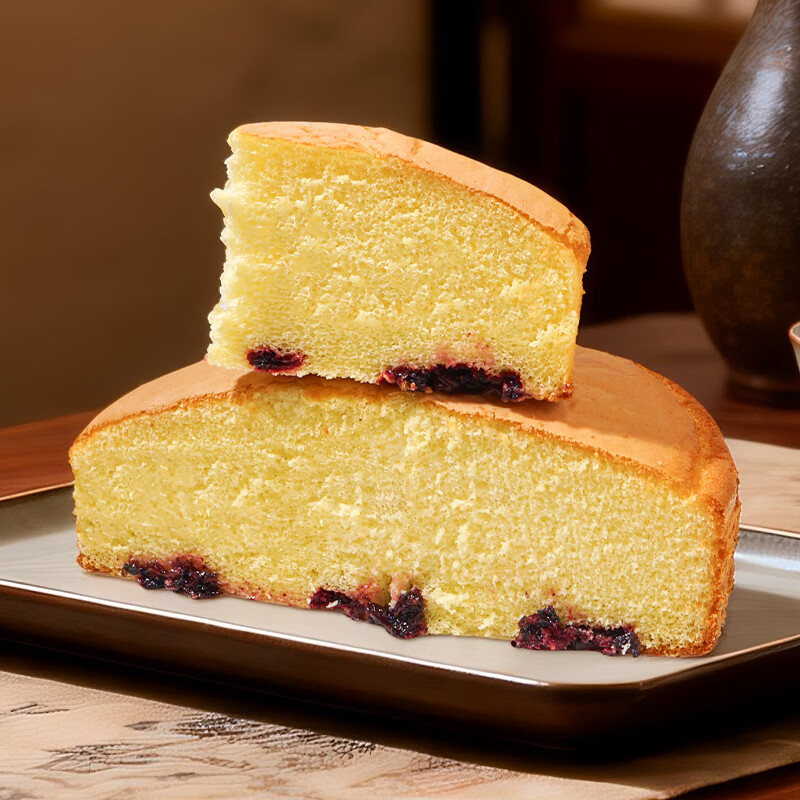 鲜达仓仓戚风蛋糕牛奶软蛋糕早餐软面包手工DIY蛋糕胚半成品200g糕点零食 原味1盒+蓝莓味1盒