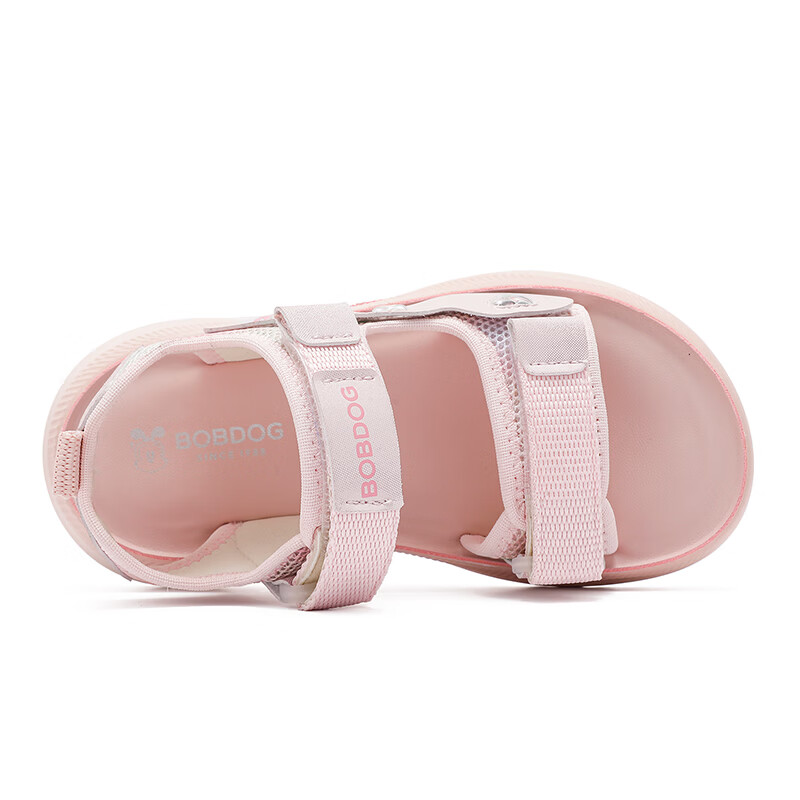 巴布豆（BOBDOG）童鞋女童露趾运动凉鞋2026新款夏季女宝公主鞋中大童沙滩鞋 嫩粉 26 适合脚长16.0CM