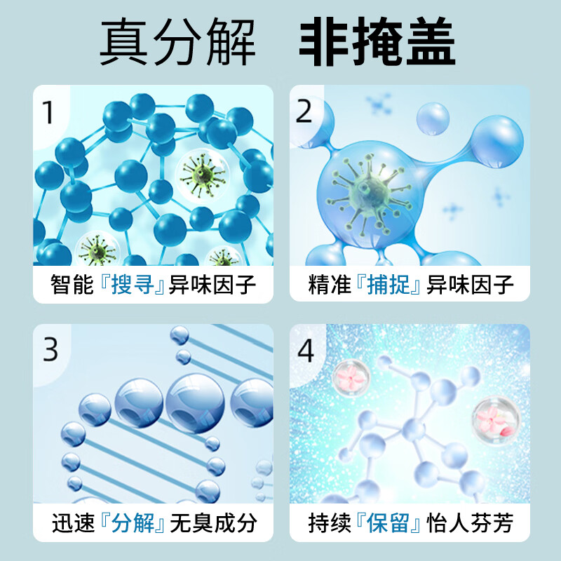 米卡博厕所除臭神器卧室卫生间香薰去异味除尿味室内固体香氛空气清新剂 蜜桃香型/3瓶装【除味留香/店长推荐】 净化空气去除异味