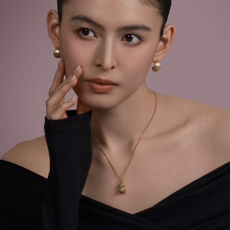 翡拉拉(fellala)「国韵」好事花生项链女时尚高级感葫芦吊坠锁骨链节日生日礼物 好事花生升级款(大) 一条