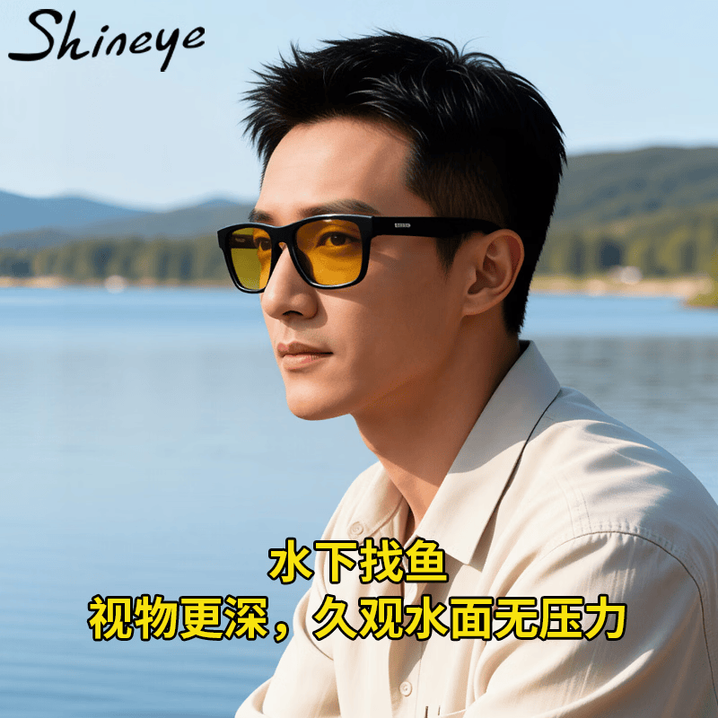 Shineye夏恩H20偏光镜找鱼眼镜看鱼清晰防紫外线黄底蓝膜路亚开车偏光镜 黄底蓝膜高透增晰增亮