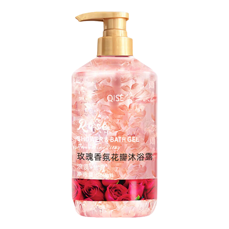 琪瑟玫瑰香氛花瓣沐浴露持久留香保湿滋润深层清洁全身体大容量家庭装 玫瑰香氛花瓣沐浴露 500ml 1瓶