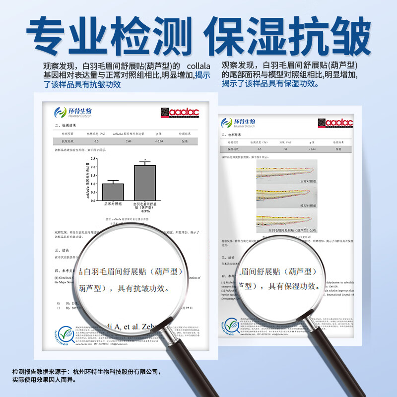 White Feather日本白羽毛法令纹睡觉专用面膜去除神器贴眉间川字纹贴母亲节礼物 眼袋贴3袋