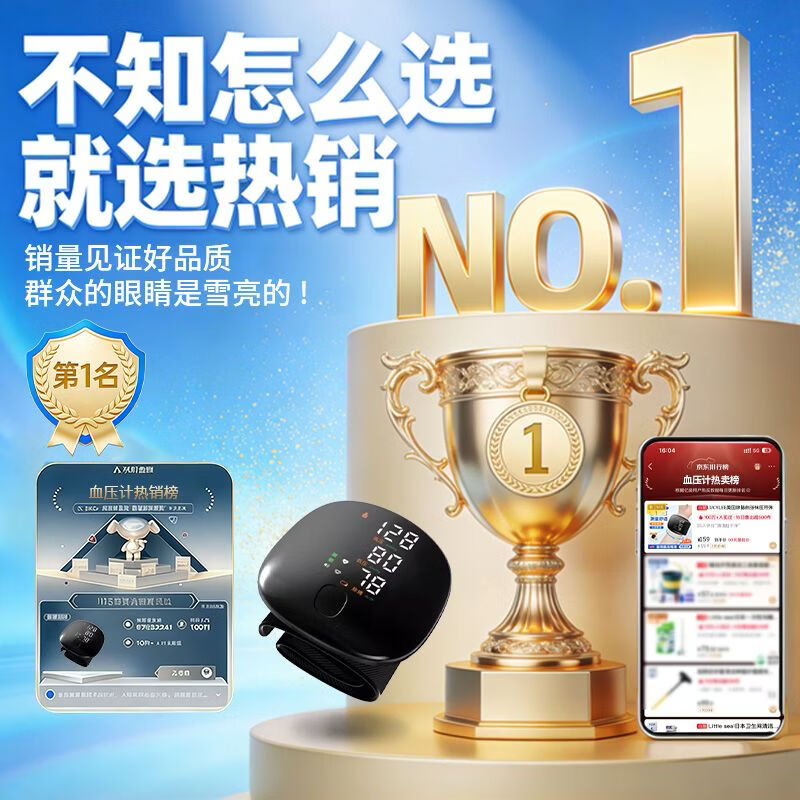 LUCYLEE美国血压计测量仪家用医用级高精准手腕式电子血压仪器充电款便携 A-01充电款【专业医用级精准测量】