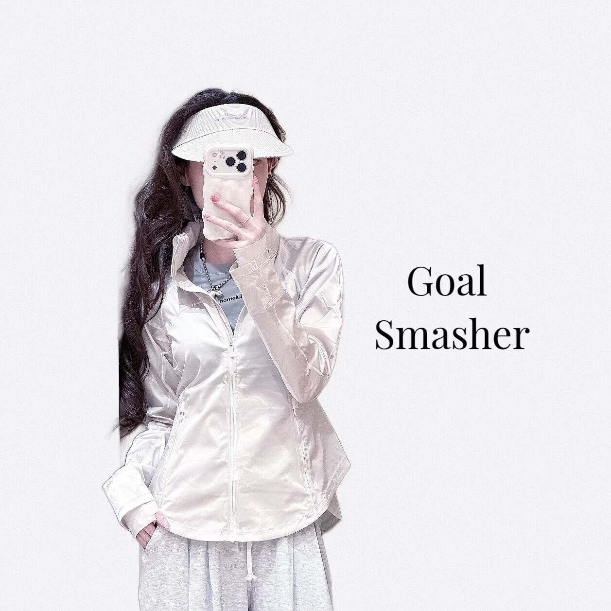 LULU露露goal smasher防晒衣皮肤衣外套修身显瘦瑜伽夹克速干轻薄透气 白色防晒衣 (带标) XL /8码(115-130斤)