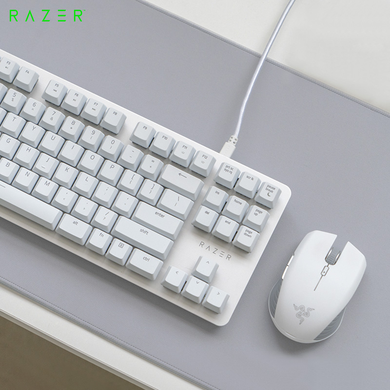 雷蛇 Razer 黑寡妇蜘蛛轻装版 机械键盘 有线电脑办公游戏  白色背光 水银 橙轴