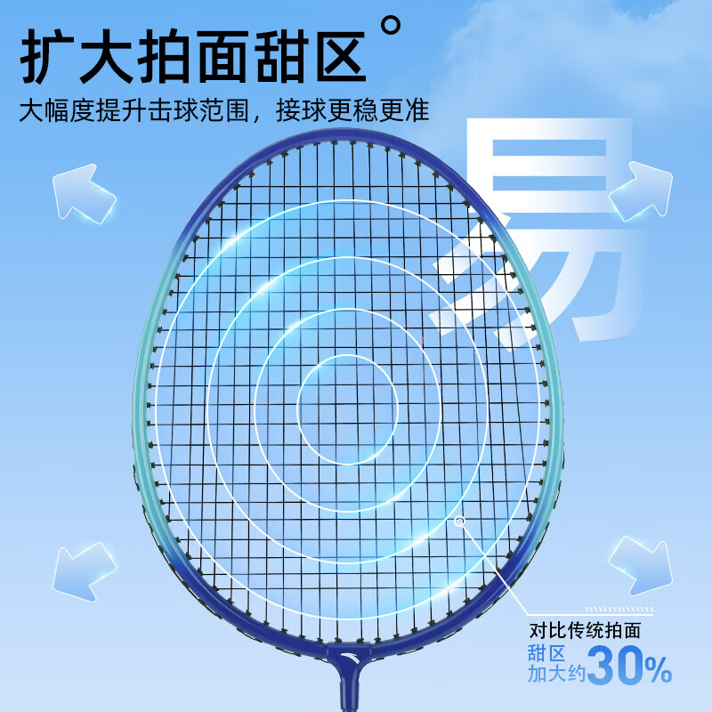 ANTA铝合金羽毛球球拍对拍套装训练比赛专业超轻耐打成人学生防磨羽拍 高颜值火爆款 橙蓝对拍【赠六球+拍包】