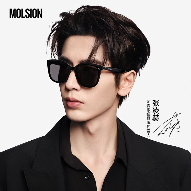 MOLSION陌森太阳镜2026新品D形张凌赫同款大框墨镜男款潮流MS3131  C10