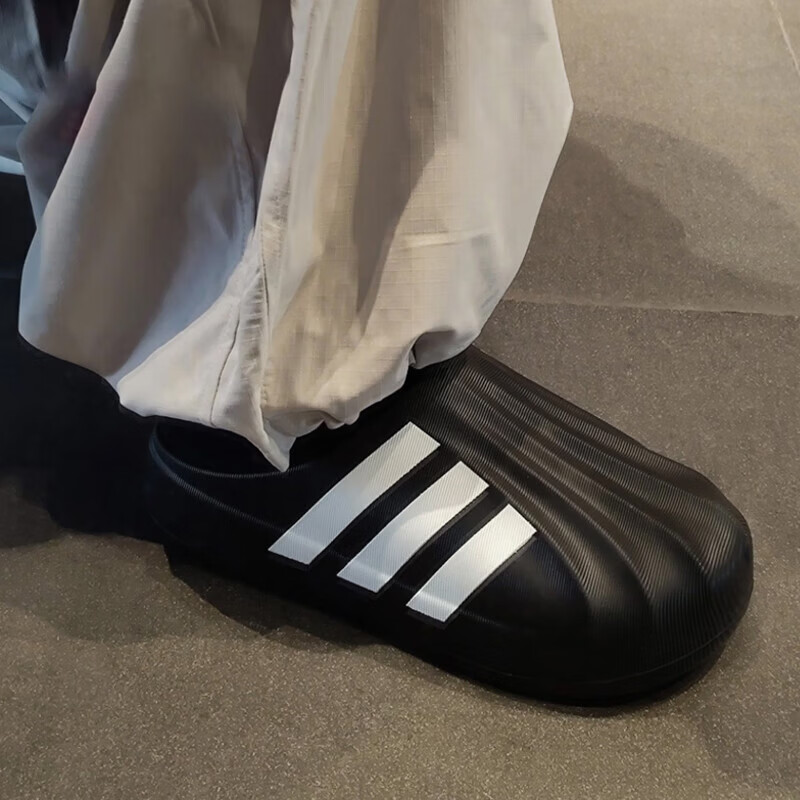 阿迪达斯（adidas）三叶草拖鞋男鞋女鞋 夏季新款运动鞋凉鞋穆勒鞋休闲鞋厨师鞋 IG8277 黑色 39