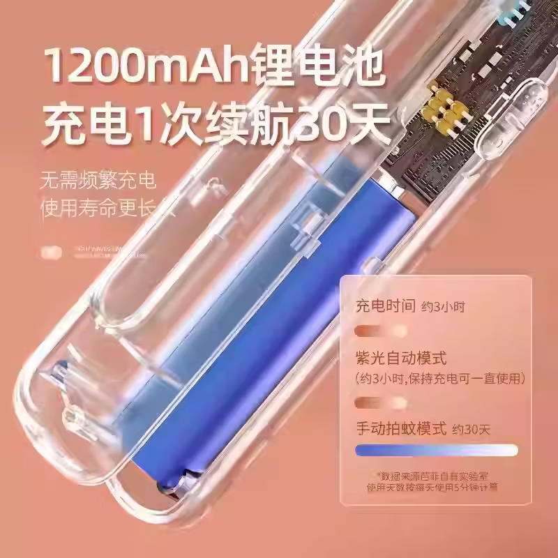 芭菲电蚊拍灭蚊灯多功能type-c充电式底座诱蚊驱蚊神器苍蝇折叠蚊子拍 旗舰豪华版【直充底座+折叠式+紫光诱蚊+超强续航】