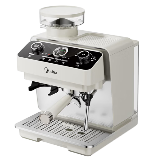 美的（Midea）【重磅新品】冰川 半自动咖啡机冷热双萃全自动研磨一体机家用磨豆机意式浓缩可视压力 MA-GEE5800