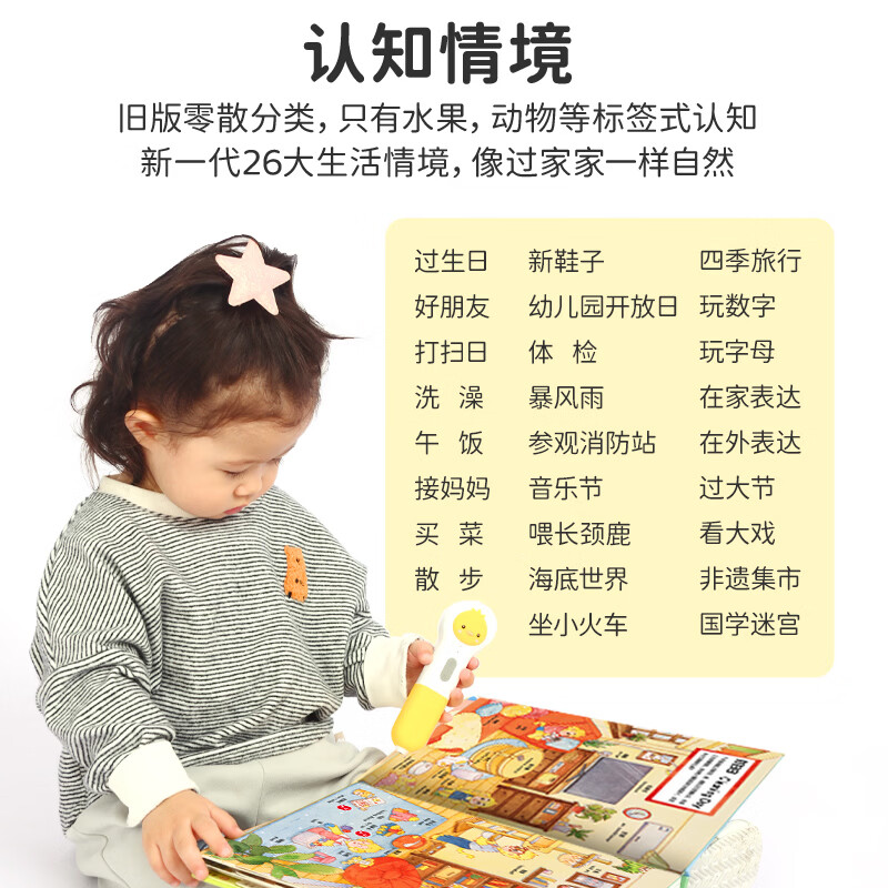PIYO PEN小鸡球球点读笔 皮皮奇认知大百科 中英双语精装绘本 0-6岁情景认知游戏互动纸板翻翻书 幼儿早教认知启蒙儿童玩具 生日礼物 【买1赠1】皮皮奇认知大百科中英双语早教版