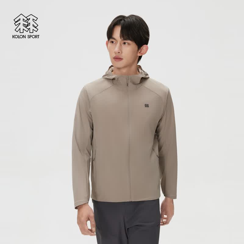 KOLON SPORT/可隆户外防晒衣 男防泼水UPF40+防风连帽Airlight夹克
