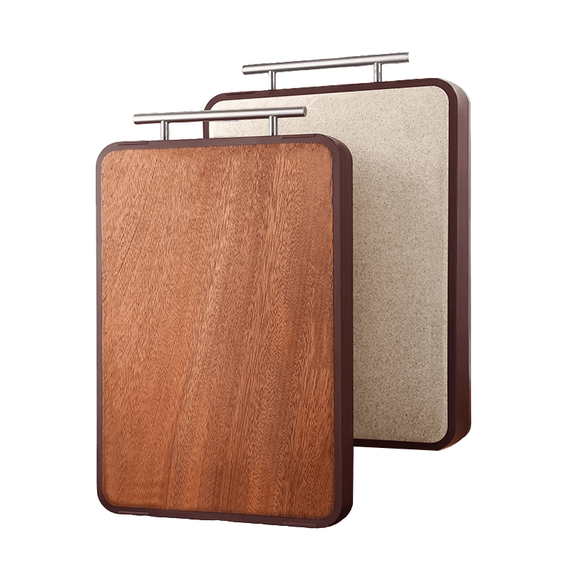 STABURG加厚乌檀木色麦秸秆双面菜板家用硅胶防滑切菜板木砧板厨房案板 食品级材质/加大加厚/41cm