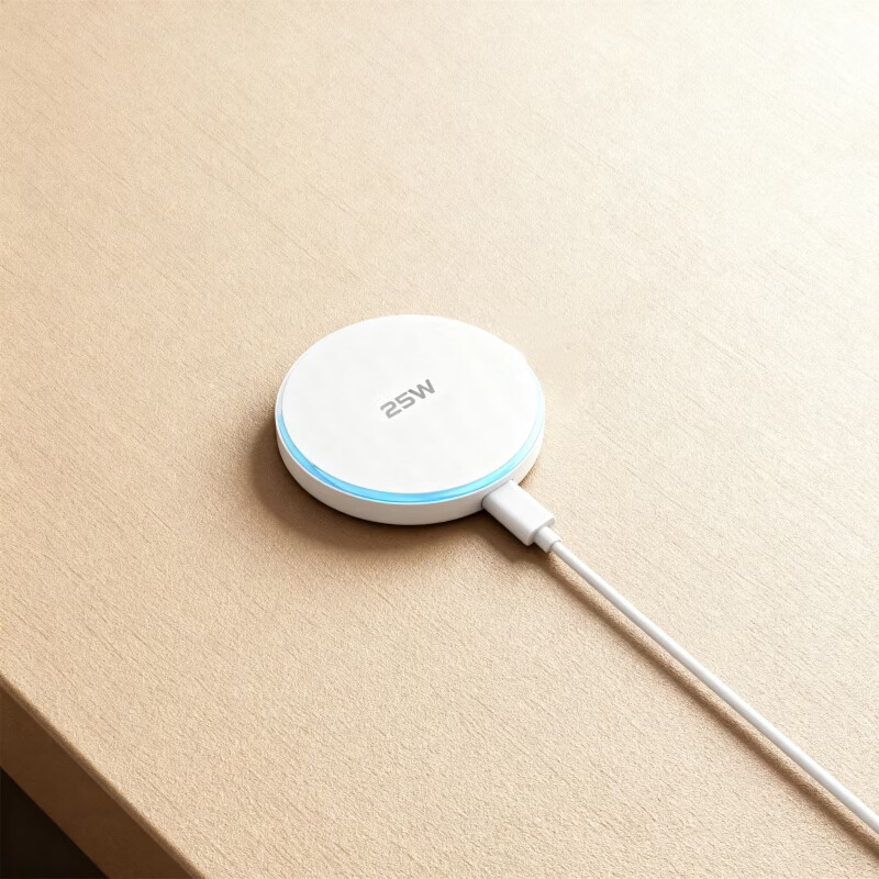 RLRZ25w磁吸无线充电器支架qi2.2适用苹果iphone17/16pro/max15plus/14/13/12磁吸手机支架magsafe快充 白色-呼吸灯款【25W无线充】