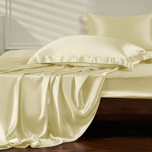 VTX正反面桑蚕丝真丝欧美外贸保护套枕头套高级感礼物枕套吸湿透气 真丝枕套-金黄