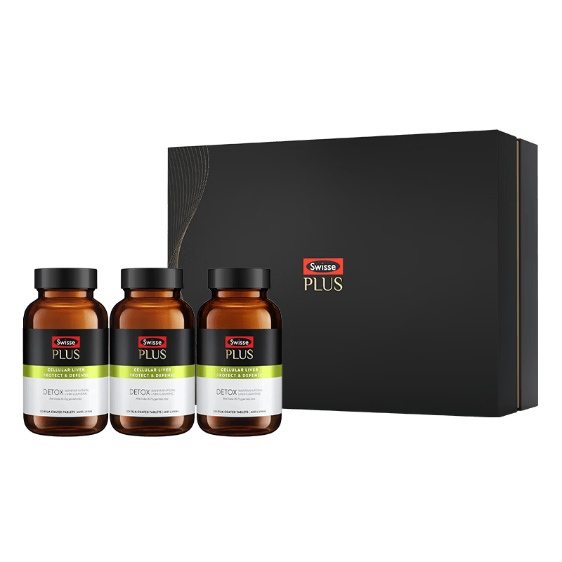 Swisse斯维诗PLUS护肝净肝片礼盒70倍奶蓟草含姜黄洋蓟120片*3瓶520礼物