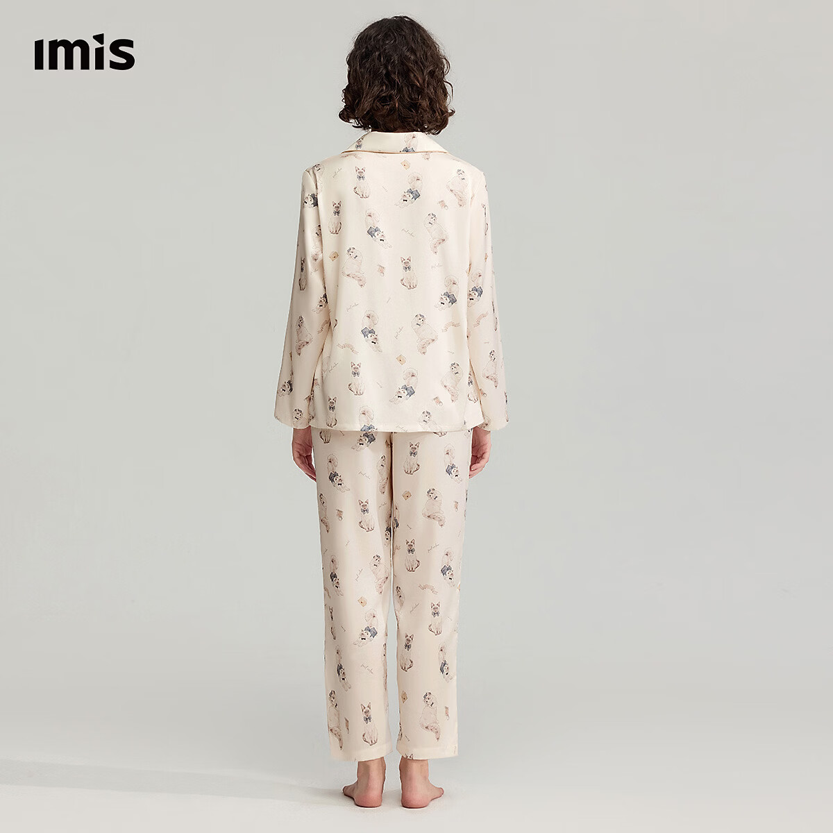 爱美丽【包上恩同款】撸猫丝2代凉感不粘毛抗静电家居服套装IM46CDM1 白印花YH1 XL 170