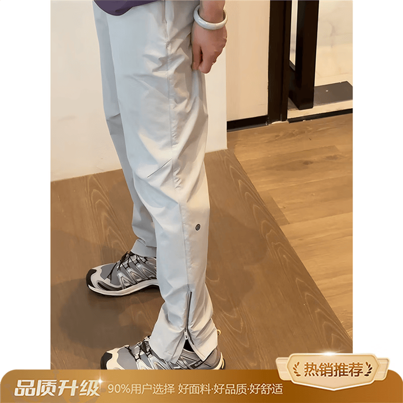 CMMM-III美式侧拉链软壳冲锋裤男款春秋季微喇工装裤子机能户外运动登山裤 银雾白【夏季升级款】 90%顾客选 L （推荐120-140斤）