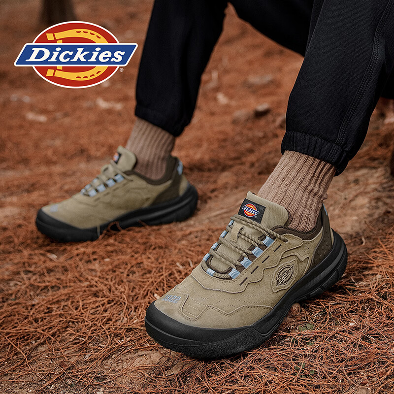 Dickies男鞋夏季2026新款老爹鞋男增高鞋子软底男士休闲鞋户外登山运动鞋 茶褐色 41
