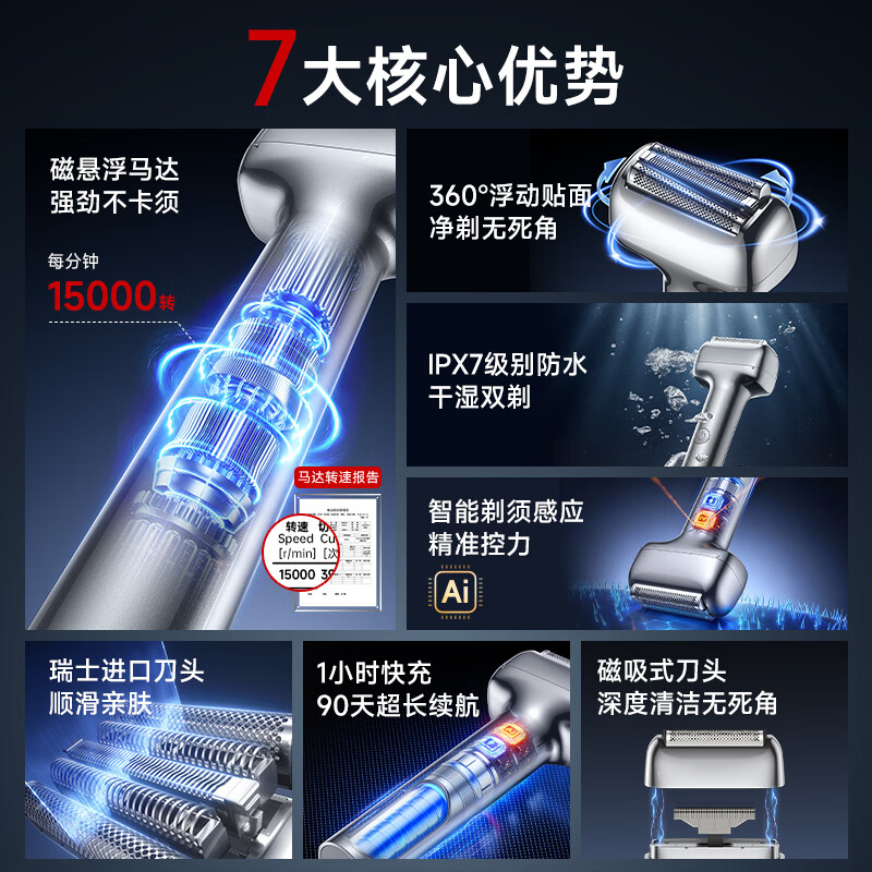 SOULUX【极速剃净丨不留黑点】电动剃须刀往复式最新2025款小锤子刮胡刀2026热卖第一全身水洗便携剔男士 【锖色】深层剃净丨超长续航丨全身水洗 热销百万丨干湿两剃丨极速剃须丨不留黑点