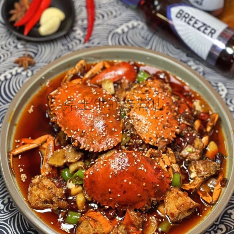 缅甸野生青蟹鲜活海鲜水产酱蟹醉蟹肉蟹处子蟹特大螃蟹香辣蟹包活 4-5只(肉)公母随机共1斤 香辣蟹-肉蟹煲-佳选择